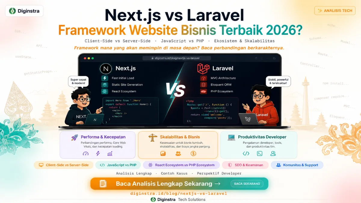 Next.js vs Laravel: Framework Mana yang Terbaik untuk Website Bisnismu di 2026?